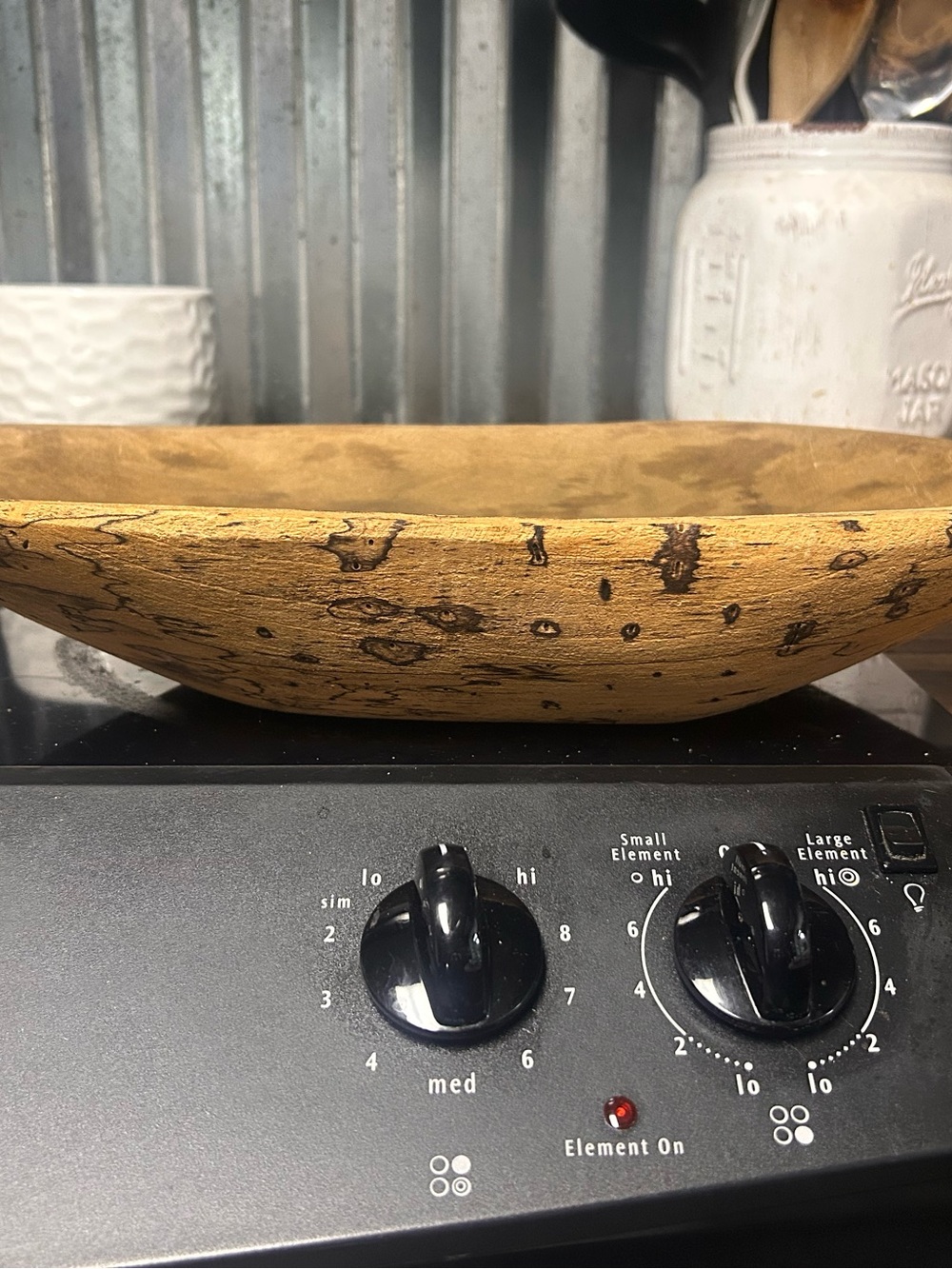 Rustic Spalted Wood Serving Bowl - Natural Brown